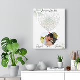Music Lyrics Song -- Canvas  11"X14" -- Angela & Gordon