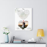 Lyrics -- Cory and Maria 08.25.2018 -- Canvas 18x24 -- Printify