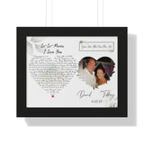 Love Anniversary -- Black framed poster/ 11"x14" -- David and Tiffany