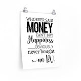 Lyrics -- Whoever said money can’t buy Happiness -- 16''x20'' -- Printify