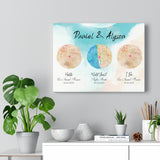 Love Anniversary Maps -- Canvas 12"X16" --  Daniel & Alyson
