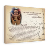 Lyrics -- I Love you. Mom (My wish rascal flatts) -- Canvas 12x16 -- Printify