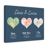 Map poster -- Chase & Carlee -- Canvas 12x16 -- Printify