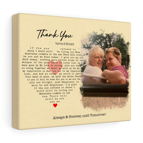 Thank you -- Norma & Richard Always & Forever -- Canvas 8"x10" -- Printify