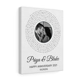 Lyrics Songs -- Priya and Blake -- Canvas 11"X14" -- printify