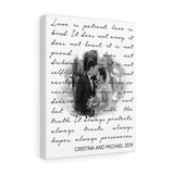 Music Lyrics Song -- Canvas 11"X14" -- Cristina and Michael
