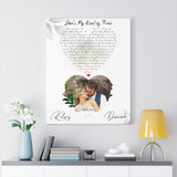Music Lyrics Song -- Canvas 24"x30" -- Kelsey & Damion
