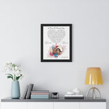 Lyrics --  Roberto & Miriam January 2, 2022 -- Black framed 16x20 -- Printify