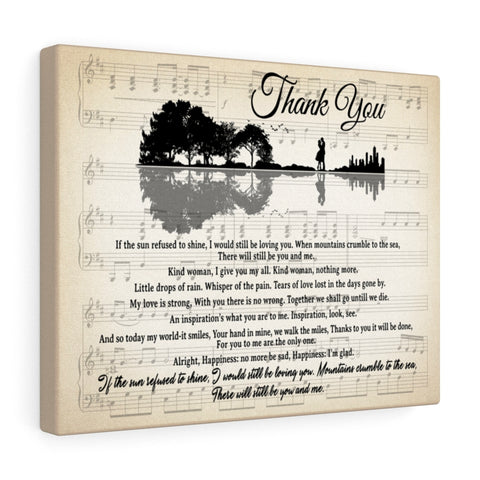Thank You Lyrics -- Canvas  11"X14" -- 27