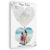 Lyrics Song -- Canvas 12"X18" -- Happy 1st Anniversary