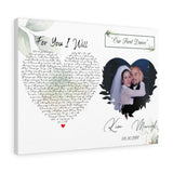 Music Lyrics Song -- Canvas  18"X24" -- Kim & Marcial