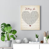 Music Lyrics Song -- Canvas  11"X14" -- Falling In