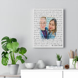 Music Lyrics Song -- Canvas  11"X14" -- Mahal Kita