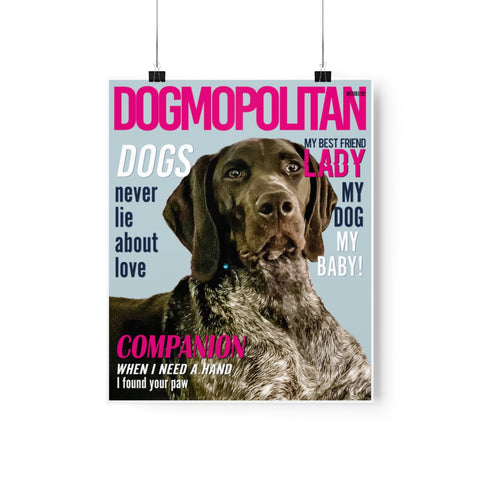 Printify Poster Matte 9x11 - Style 9 Lady - Magazine Dog