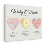 Map poster -- Wesley & Mandie 06-15-2004 -- Canvas 11x14 -- Printify