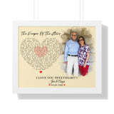 Lyrics -- Jim & Angie 04.20.1996 -- White framed 16"x20" -- Printify
