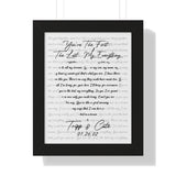Lyrics -- Tripp & Cate - 01/26/02 -- Black framed 11x14 -- Printify