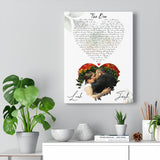 Music Lyrics Song -- Canvas  12"X16" -- Josh & Leah