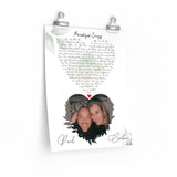 Lyrics Song -- poster/ 11''x14'' -- Candance & Paul