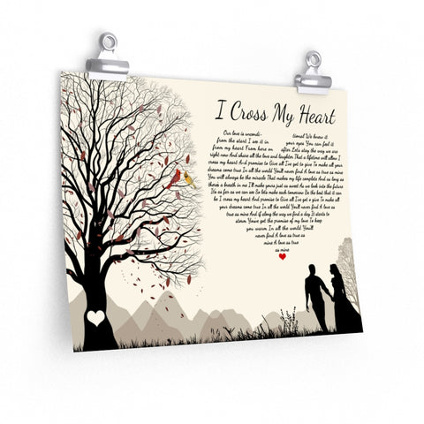 I Cross My Heart -- 30 -- 14x11 -- Printify