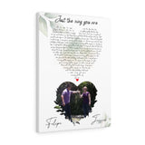 Music Lyrics Song -- Canvas 18"X24" -- Felipe & Jessica
