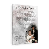 I Cross My Heart Lyrics -- Canvas 12"X16" -- Brian and Heidi Brown