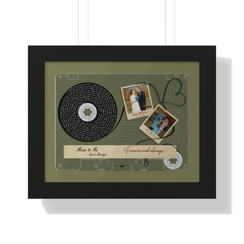 Cassette -- Sammi and Brice 03/07/2015 -- Black framed 11x14 -- Printify