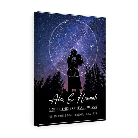 Star Map -- Hannah & Alex Canvas 09.15.2018 -- 12x16 -- Printify