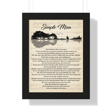 Simple Man -- Black framed 12x16 -- Printify