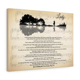 Lyrics -- Lady (little river band) -- Canvas 18x24 -- Printify