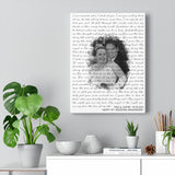 Lyrics -- Tina & Justin 10-15-2021 -- Canvas 12x16 -- Printify