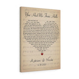 Lyrics -- Adrian and Nicole 6.30.2021 -- Canvas 18x24 -- Printify