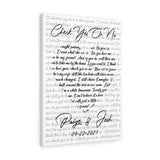 Lyrics -- Paige & Josh 09-22-2021 -- Canvas 18x24 -- Printify