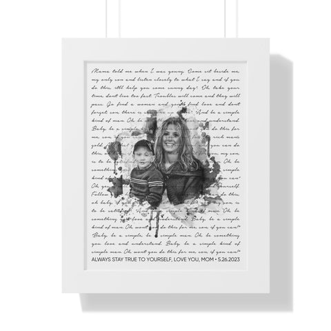 Printifty White Framed 11x14 Poster - Simple Man 1.3 - Love You, Mom - 5/26/2023