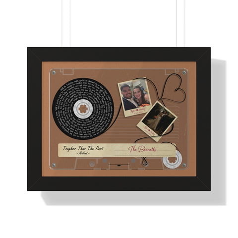 Cassettes-Tape Prints -- Black Framed poster/ 12”x16” -- Tylor & Ashley