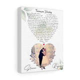 Lyrics -- Regina & Steven 06.20.2020 -- Canvas 8"x10" -- printify