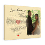 Lyrics -- Tyler & Cassie -- Canvas 18x24 -- Printify