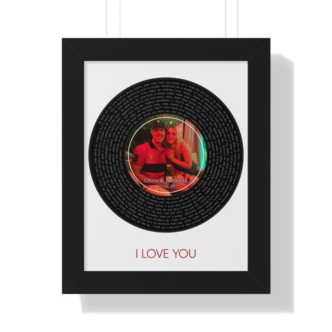 Song Record -- Black framed poster/ 11"x14" -- Chris & Amanda 07.25.18