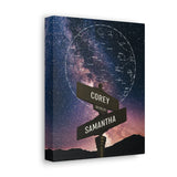 Stars Map -- Canvas 8"x10" -- Corey & Samantha