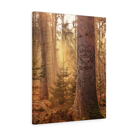 Tree poster- -- Larry & Debbie 12/31/71 -- Canvas 24x30 -- Printify