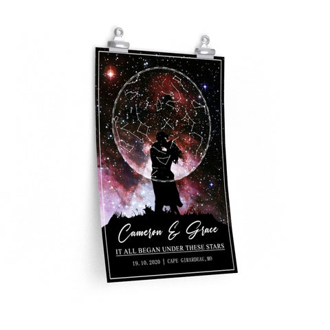 Star map -- Grace & Cameron 19.10.2020 -- 12x18 -- Printify