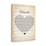 Wanted Lyrics -- Canvas 12"X16" -- printify