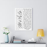 Lyrics Song -- Canvas 18"X24" -- Mike & Susan 1.22.2000