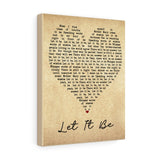 Let-It-Be Lyrics -- Canvas  11"X14" -- 8