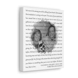 Lyrics Song -- Canvas  8"x10" -- Glendon and Jeff 08-21-1976