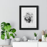 Lyrics Song -- Black Framed poster/ 12”x16” -- Dave & Lori