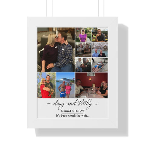 Print poster -- Doug and Kathy Married 6/14/1995 -- white framed 11x14 -- Printify