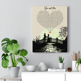Lyrics -- You and Me (Lifehouse) -- Canvas 12x16 -- Printify