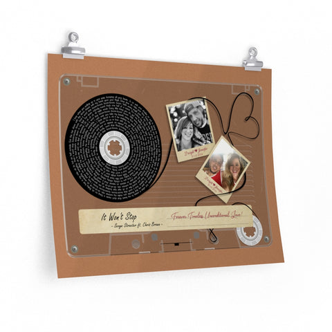 Cassette -- Dwight & Jennifer -- 16x20 -- Printify