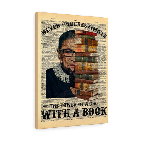 Never Underestimate The Power of A Girl -- 4 -- Canvas 18x24 -- Printify